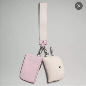 Lululemon Dual Pouch Wristlet White Opal/Pink Peony